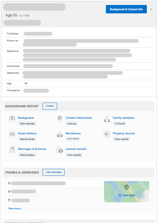 Data broker profile
