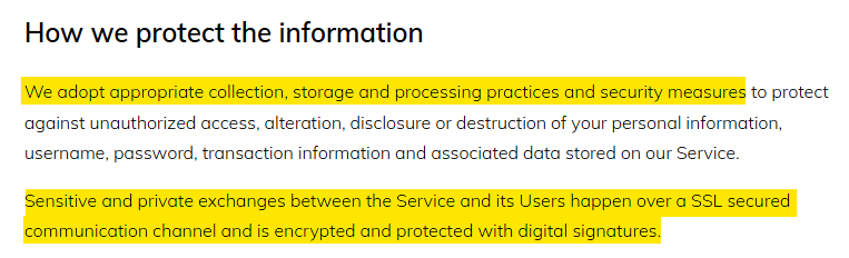 BitChute 'How we protect the information'