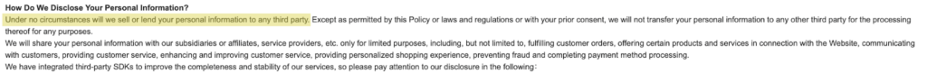 DHgate personal information disclosure