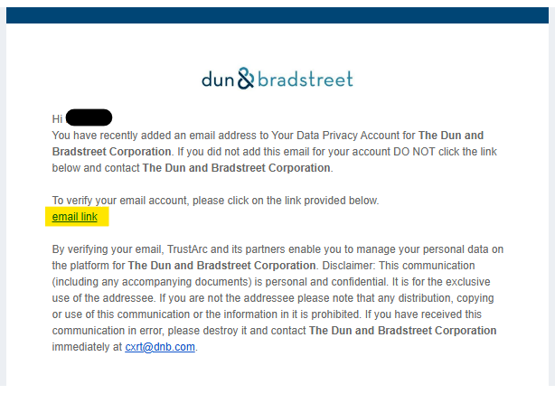 DNBUtility email confirmation link