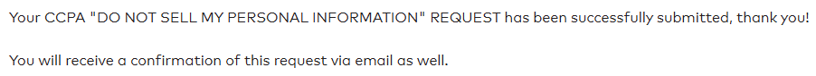 DTN opt out request submitted