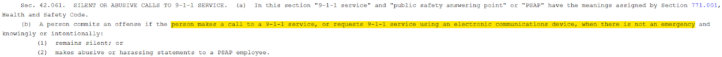 Texas Penal Code Section 42.061
