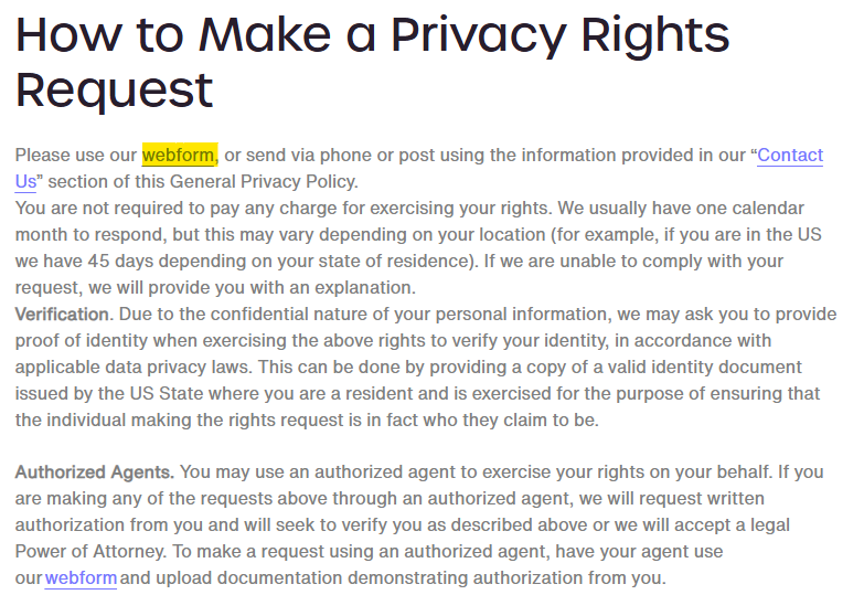 IDology 'How to Make a Privacy Rights Request'