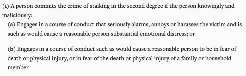 Idaho stalking