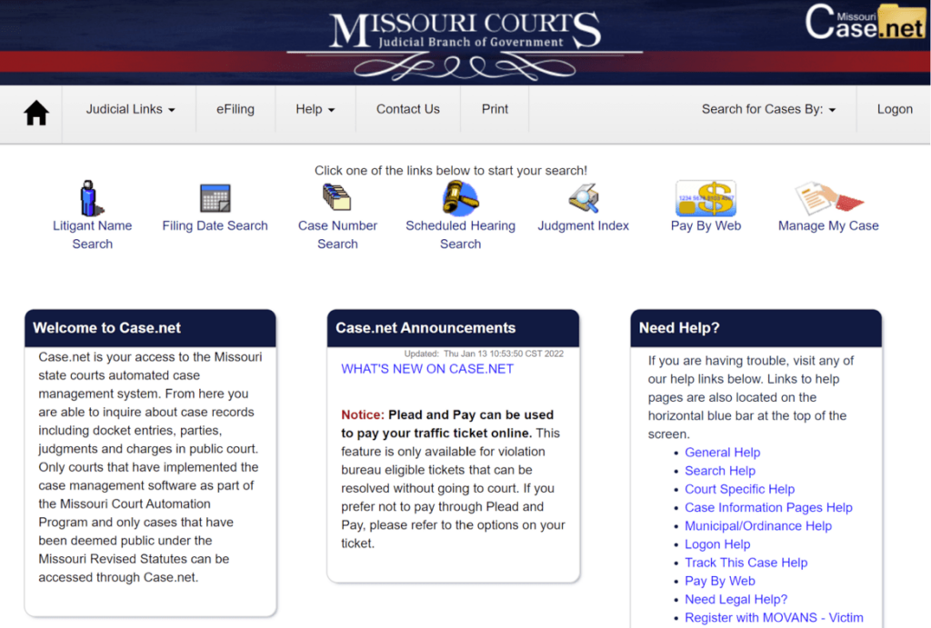 Case net homepage