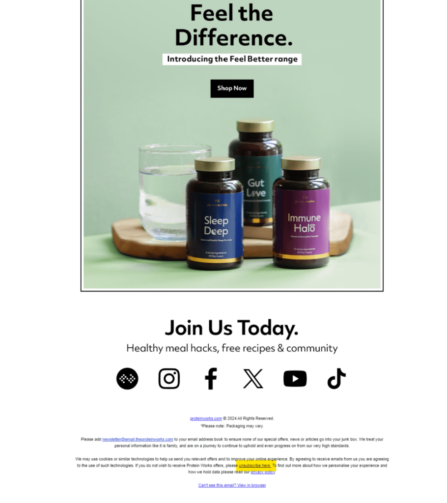 Email promo unsubscribe