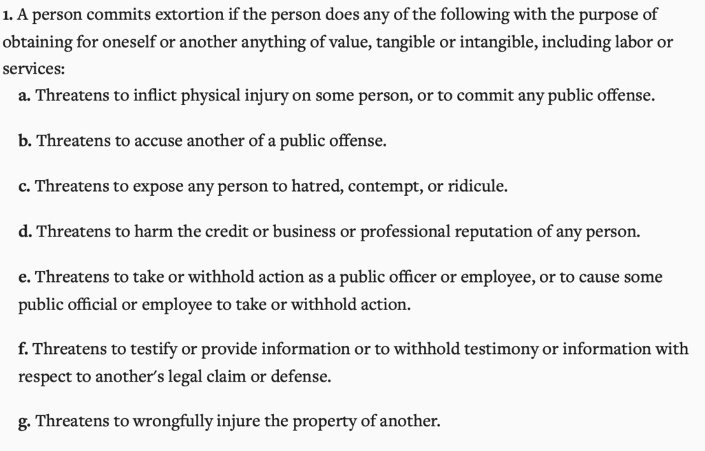 Iowa extortion