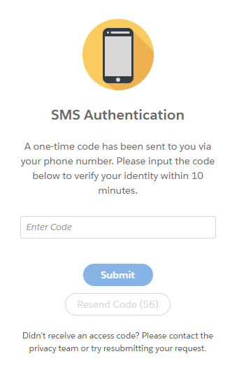 Reonomy SMS authentication