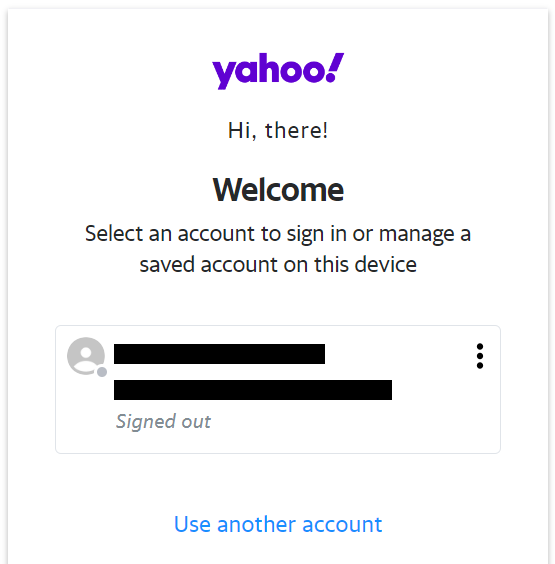 Yahoo log in
