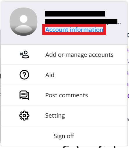 Yahoo account information