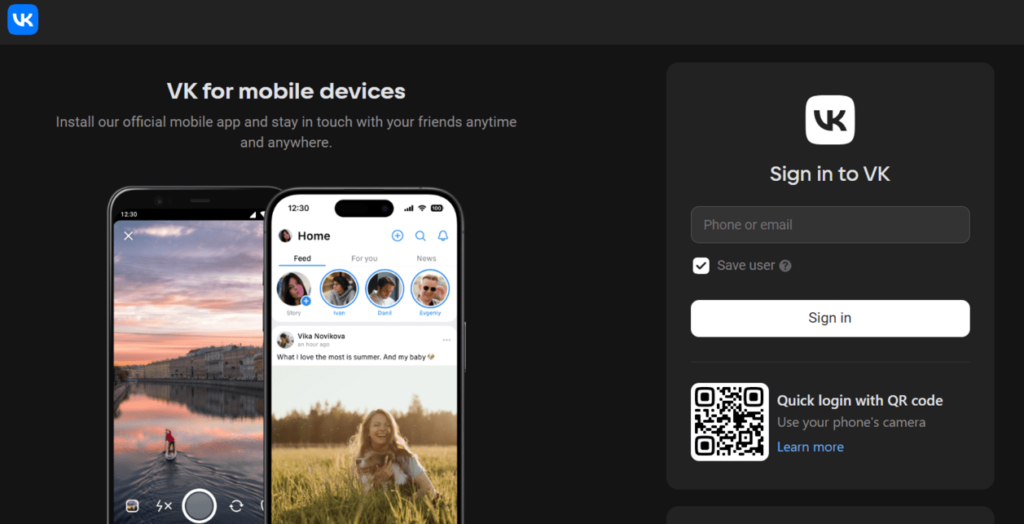 VK website