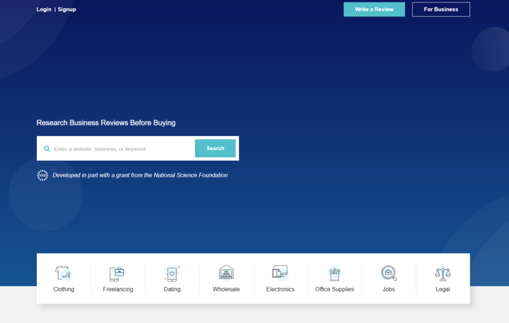 Sitejabber homepage