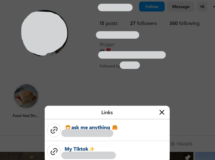 Instagram links