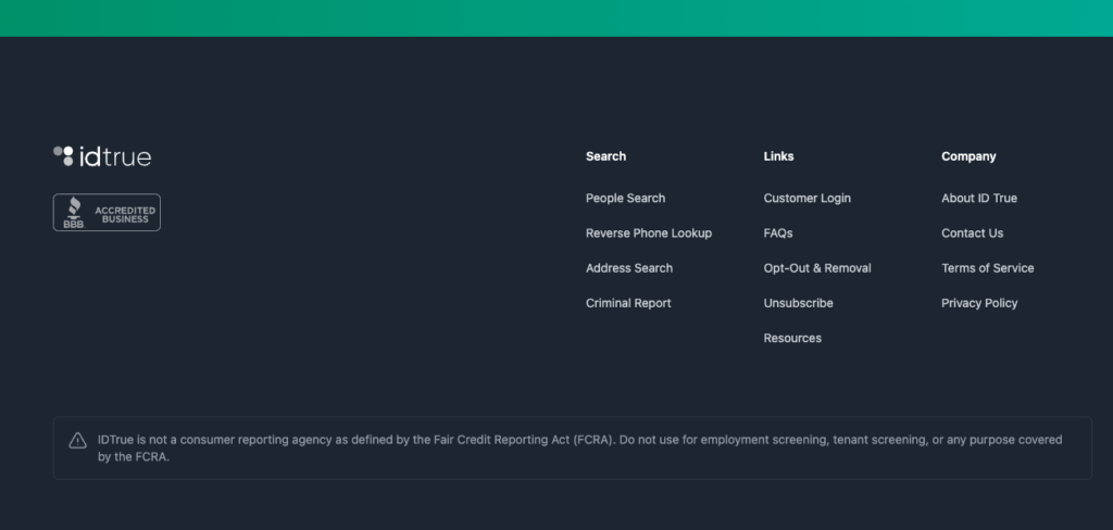 IDTrue footer